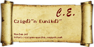 Czigán Euniké névjegykártya